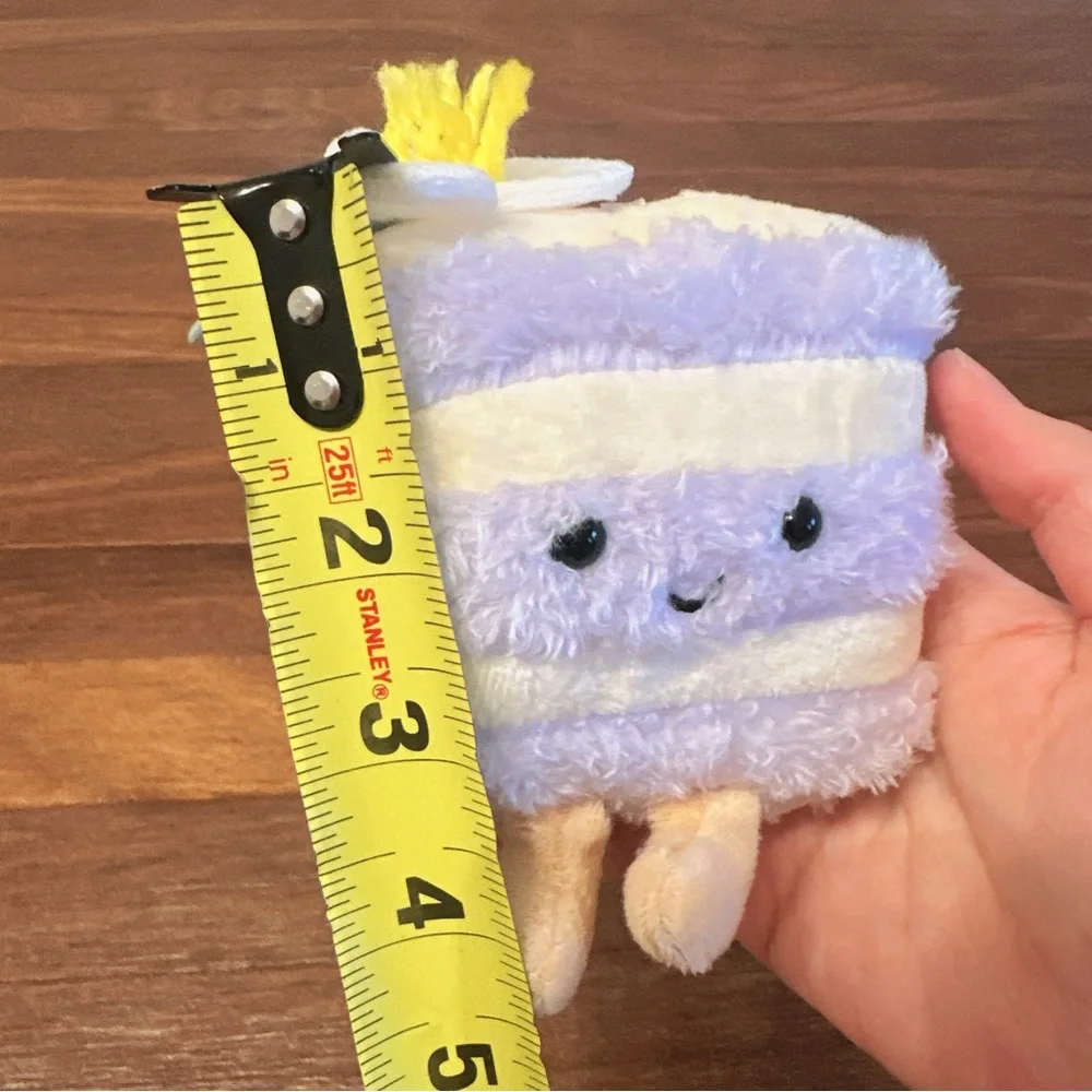 Purple Taro Cake Slice Plush Keychain Cute Kawaii Dessert Bag Charm Gift